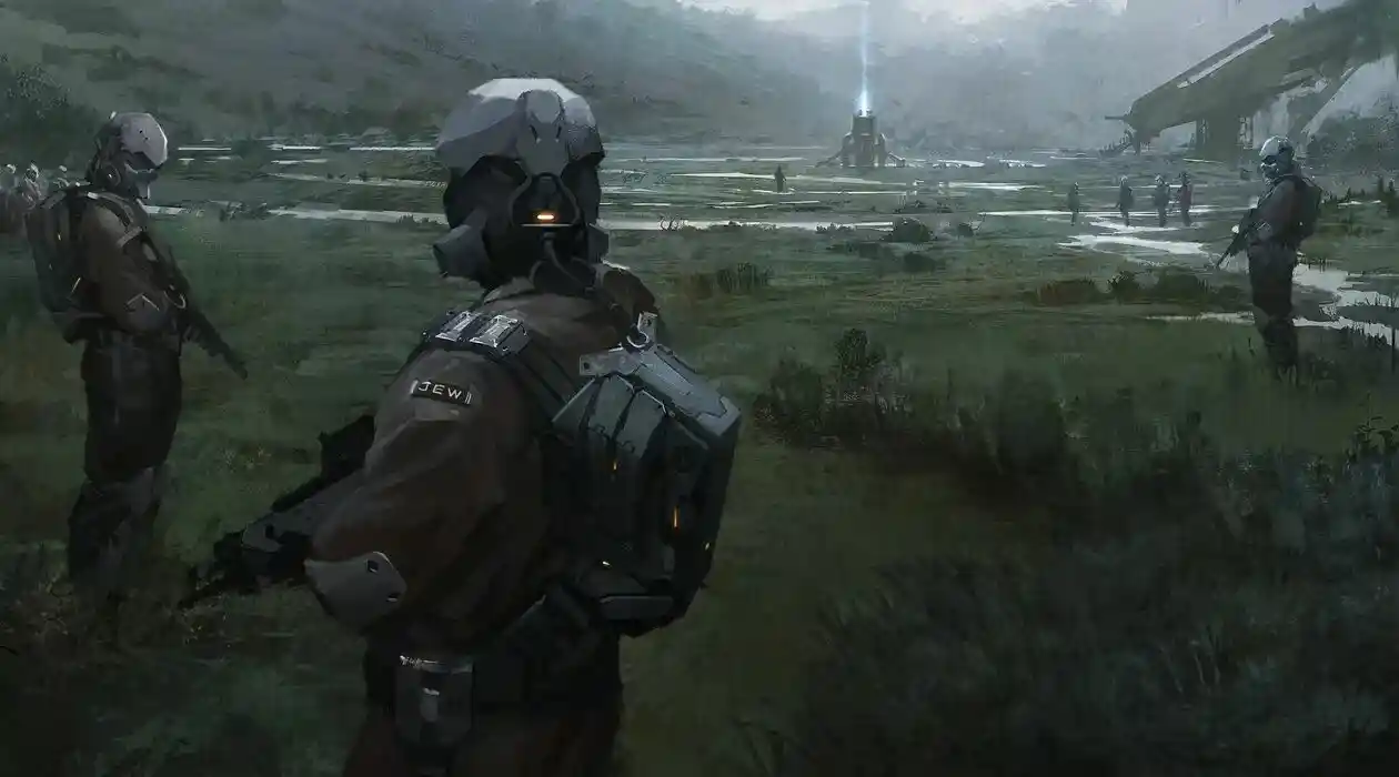 Futuristic soldier character from a game